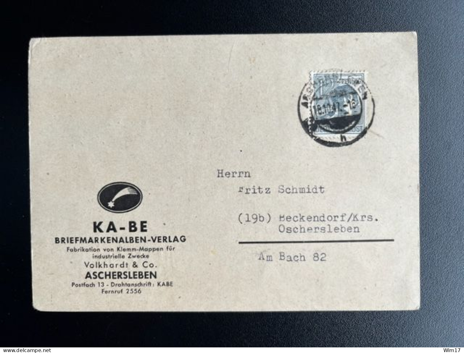 GERMANY 1947 POSTCARD ASCHERSLEBEN TO BECKENDORF 18-10-1947 DUITSLAND DEUTSCHLAND - Postal  Stationery