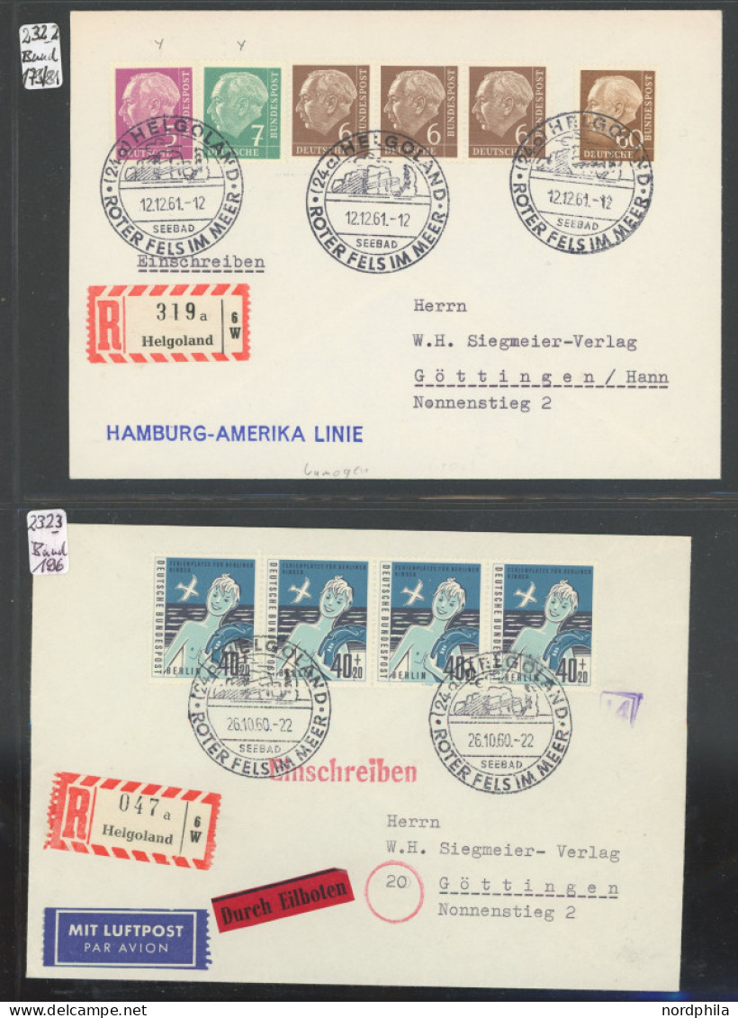 LOTS 1952-64, Interessante Partie Von 37 Belegen Aus Helgoland, Dabei Der FDC Mi.Nr. 152 7-mal In Verschiedenen Variante - Sonstige & Ohne Zuordnung