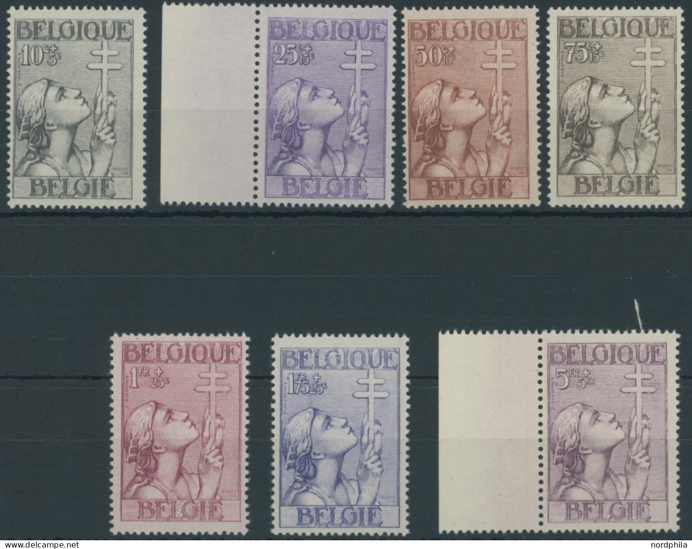 BELGIEN 366-72 , 1933, Tuberkulose, Prachtsatz, Mi. 800.- - Other & Unclassified