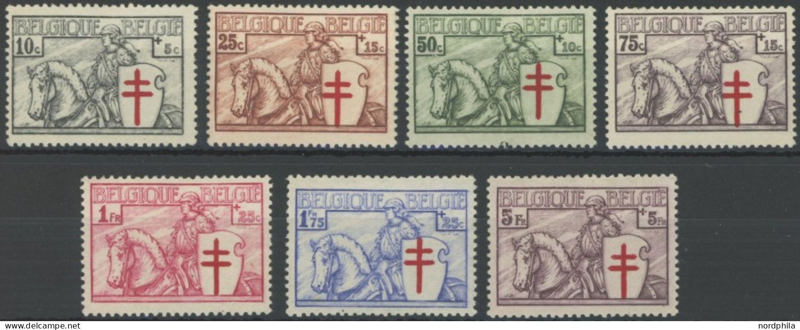 BELGIEN 386-92 , 1934, Tuberkulose, Falzreste, Prachtsatz, Mi. 140.- - Autres & Non Classés