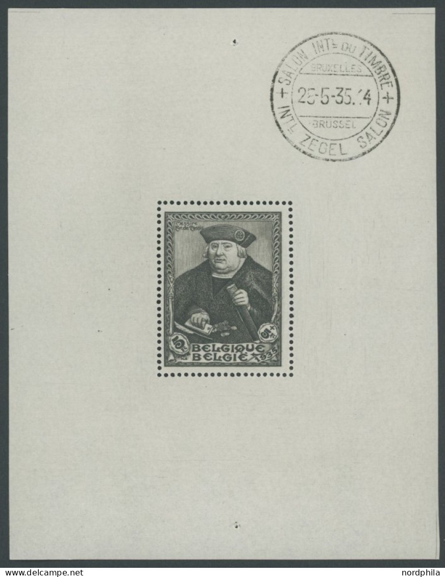 BELGIEN Bl. 3 , 1935, Block SITEB, Ersttagsstempel Im Rand, Pracht, Mi. 400.- - Autres & Non Classés