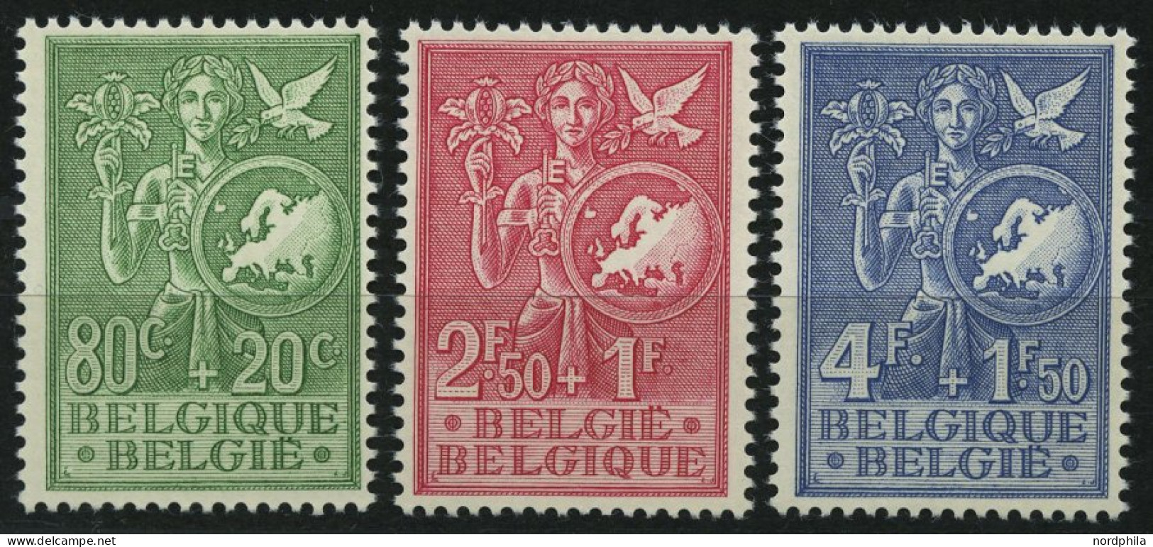 BELGIEN 976-78 , 1953, Büro Der Europäischen Jugend, Prachtsatz, Mi. 65.- - Neufs