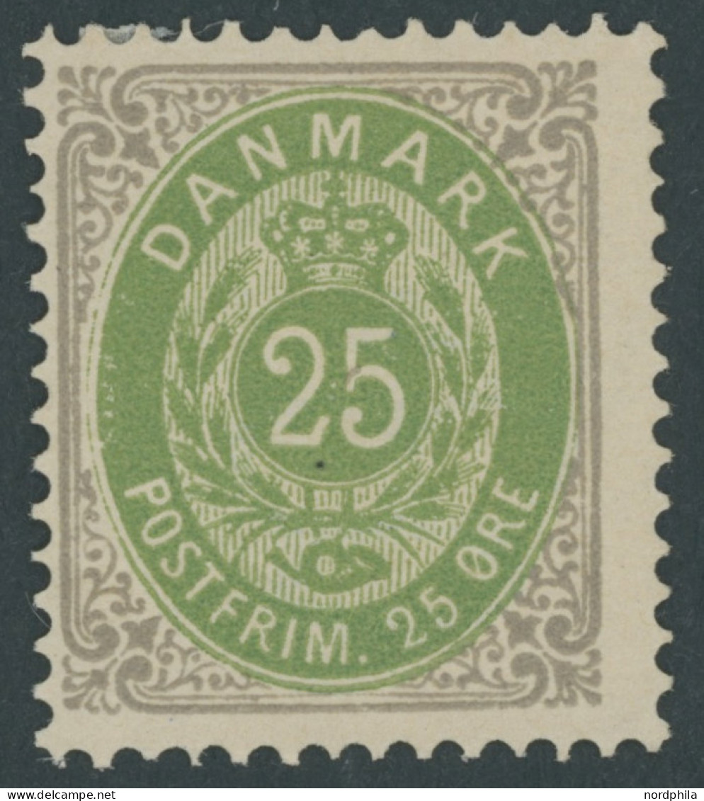 DÄNEMARK 29IYA , 1875, 25 Ø, Normaler Rahmen, Wz. 1Y, Gezähnt K 14:131/2, Falzrest, Pracht, Mi. 65.- - Otros & Sin Clasificación