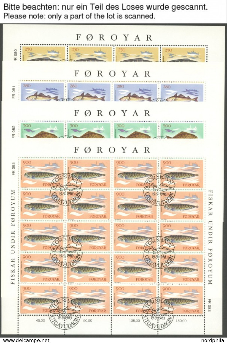 FÄRÖER 79-81,84-89KB , 1983, Dampfschiffe, Europa, Fische, Je Im Kleinbogensatz, Postfrisch, Pracht, Mi. 250.- - Féroé (Iles)
