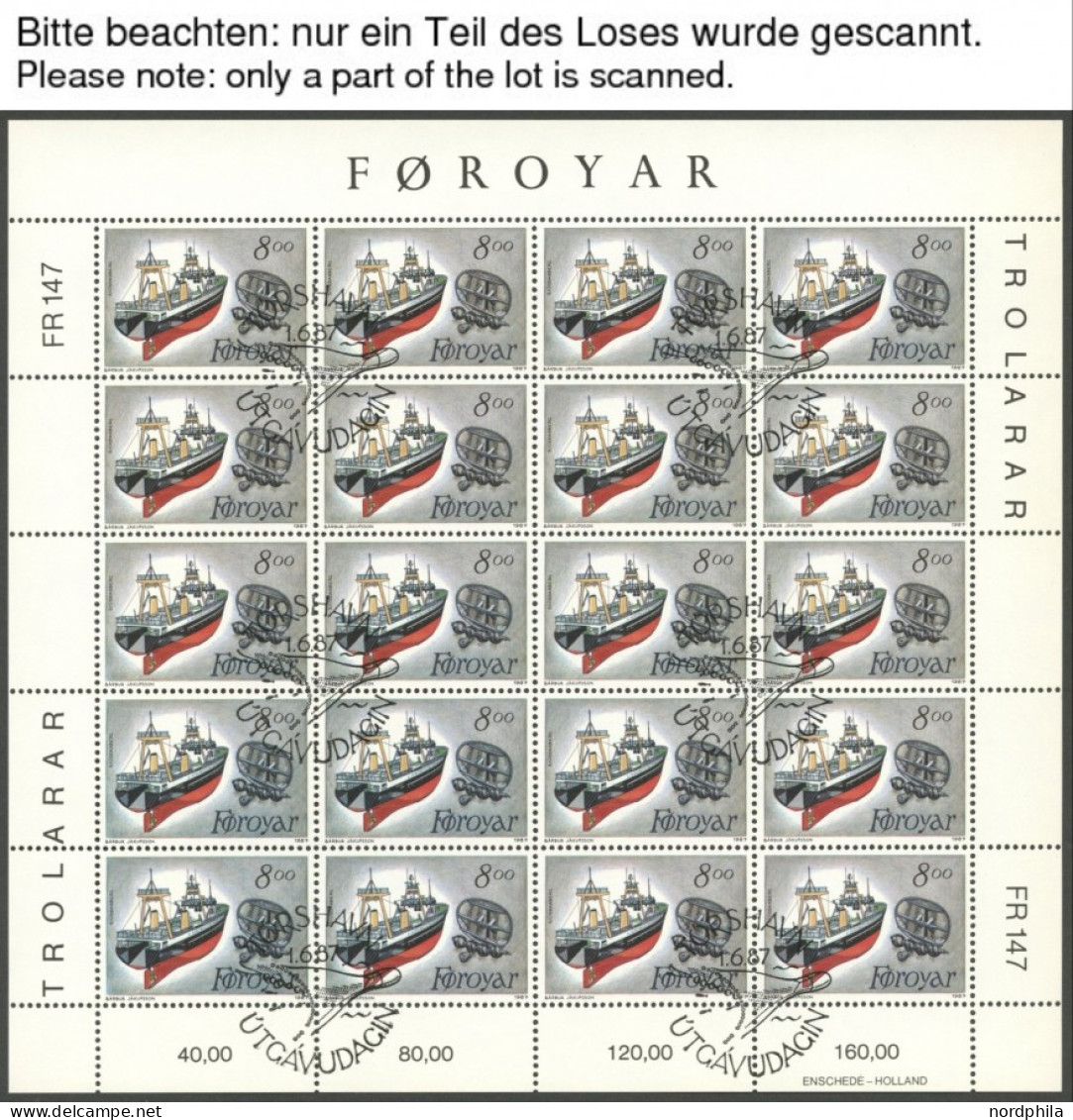 FÄRÖER 149-53KB O, 1987, Europa Und Fischereihilfe, Je Im Kleinbogen, Ersttagsstempel, Pracht, Mi. 200.- - Islas Faeroes