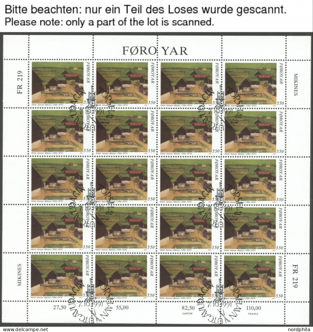 FÄRÖER 211-14,223-26KB O, 1991, 2 Kleinbogensätze, Ersttagsstempel, Pracht, Mi. 320.- - Isole Faroer