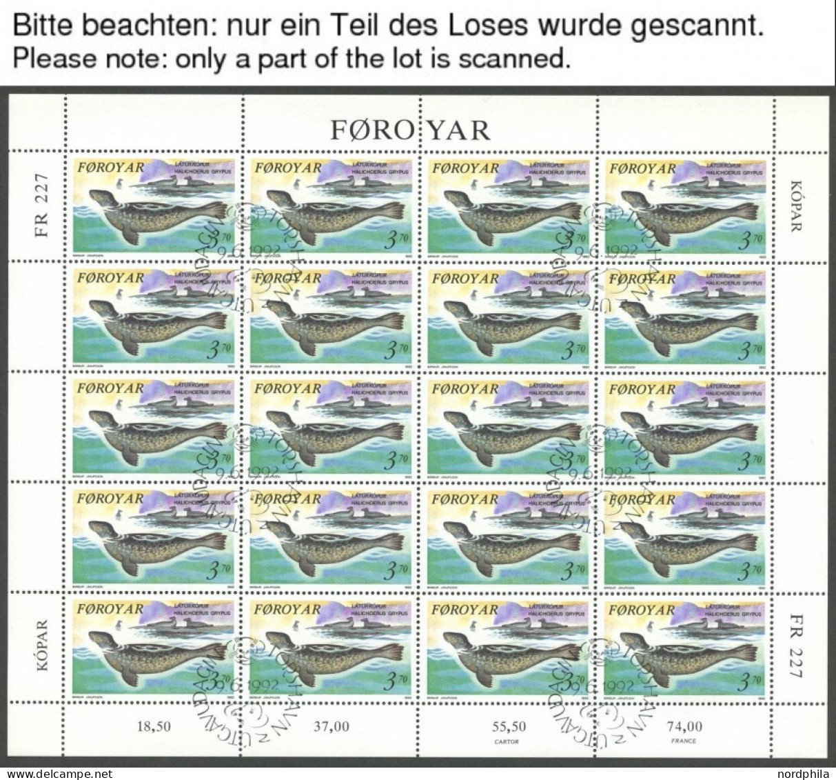 FÄRÖER 227-30,235-38KB O, 1992, 3 Kleinbogensätze, Ersttagsstempel, Pracht, Mi. - Féroé (Iles)