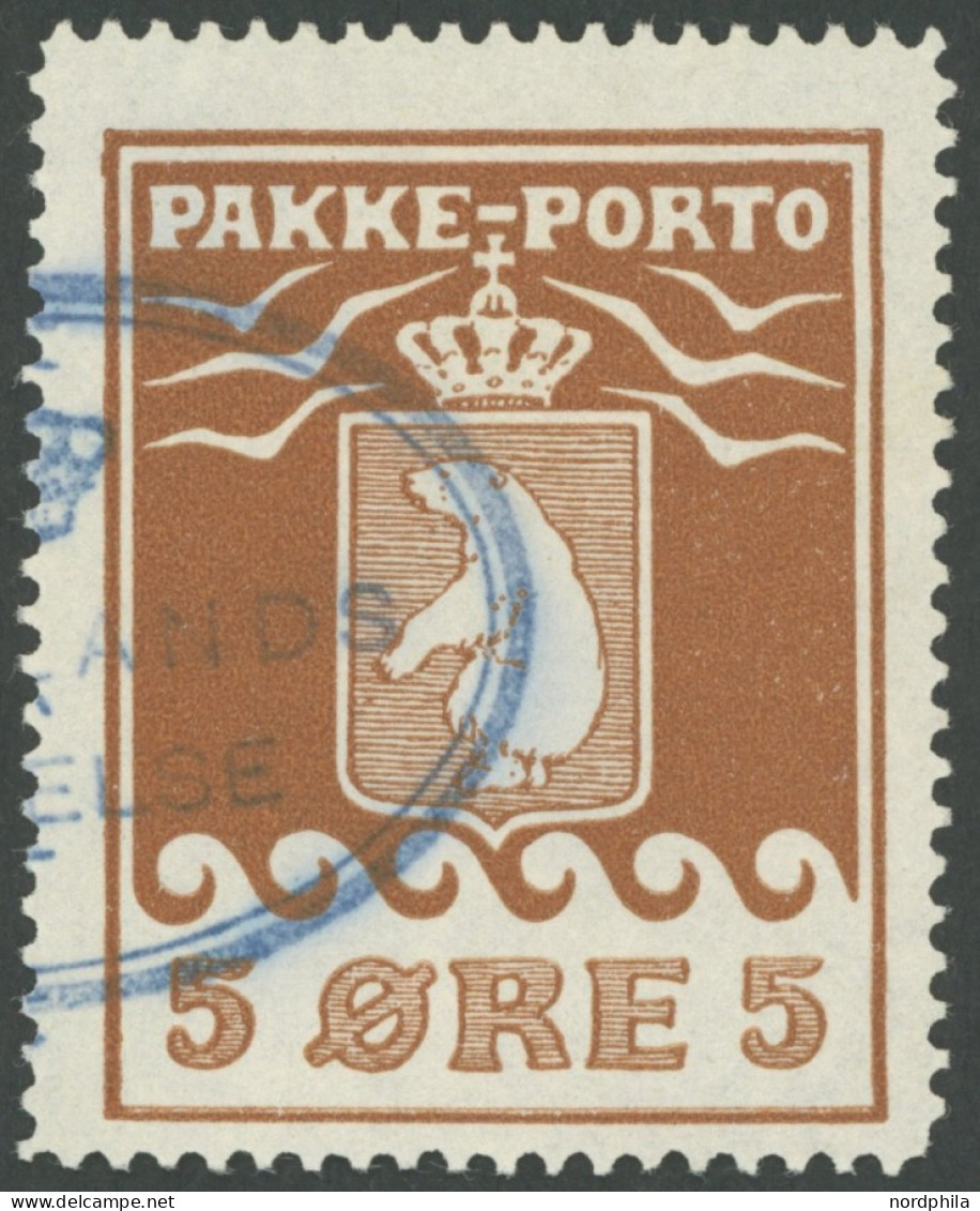 GRÖNLAND - PAKKE-PORTO 6A O, 1928, 5 Ø Hellrotbraun, (Facit P 6III), Pracht - Parcel Post