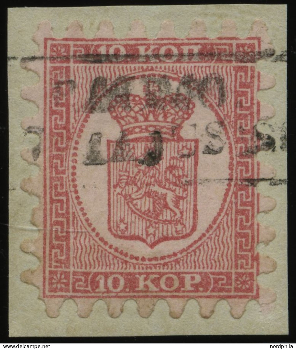 FINNLAND 4Bx BrfStk, 1865, 10 K. Rosakarmin Auf Rosa, R2 RAUMO, Praktisch Alle Zungen, Prachtbriefstück - Sonstige & Ohne Zuordnung