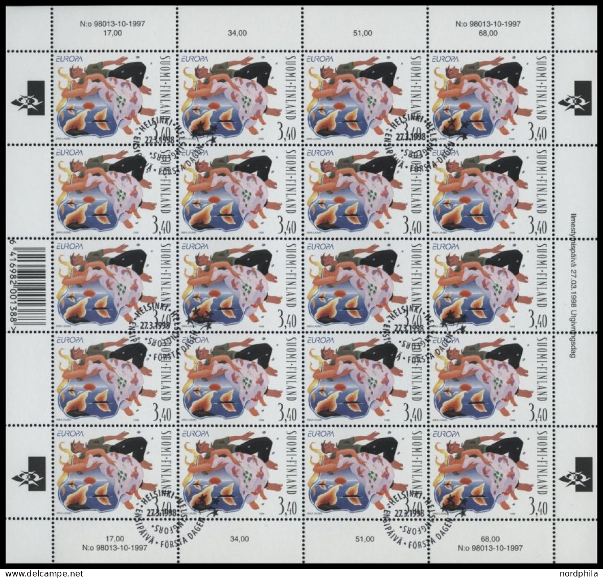 FINNLAND 1432/3KB O, 1998, Nationale Feste Und Feiertage In Kleinbogen, Pracht, Mi. 70.- - Used Stamps