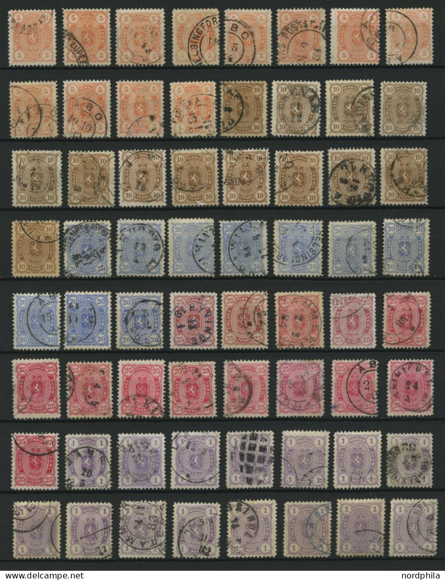 SAMMLUNGEN 12-19 O, 1875/82, Interessante, Fast Nur Gestempelte Partie Von 136 Werten Der Wappen - Ausgabe In Nuancen, D - Used Stamps