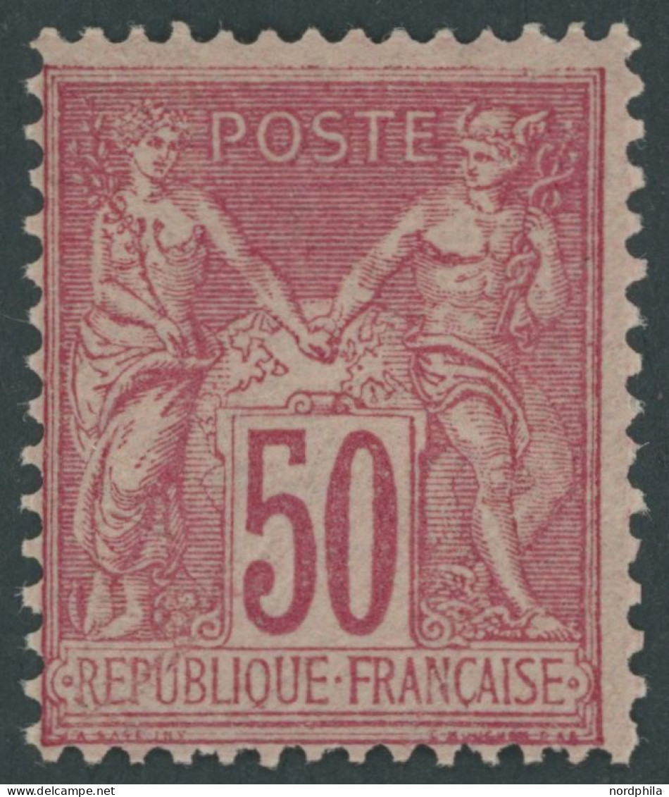 FRANKREICH 81I , 1899, 50 C. Karmin Auf Rosa, Type I, Falzrest, Pracht, Mi. 250.- - Andere & Zonder Classificatie