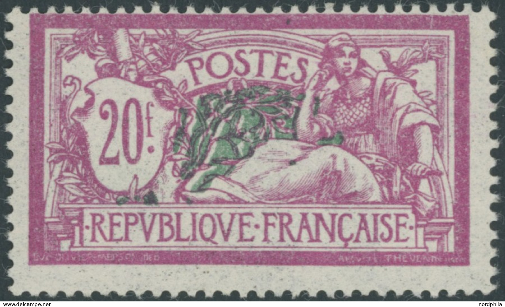 FRANKREICH 183 , 1926, 20 Fr. Allegorie, Postfrisch, Gepr. U.a. Calves, Mi. 400.- - Andere & Zonder Classificatie