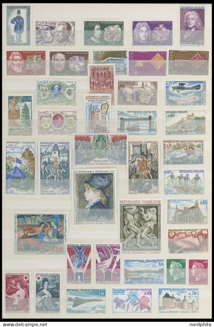 SAMMLUNGEN , Fast Komplette Postfrische Sammlung Frankreich Von 1965-74 Sauber Im Einsteckbuch, Prachterhaltung - Collections