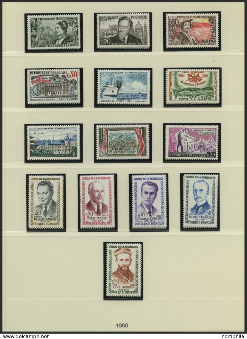 SAMMLUNGEN , O, Sammlung Frankreich Von 1960-90 In 4 Lindner Falzlosalben, Bis Auf Einige Freimarken Wohl Doppelt ( Und  - Verzamelingen