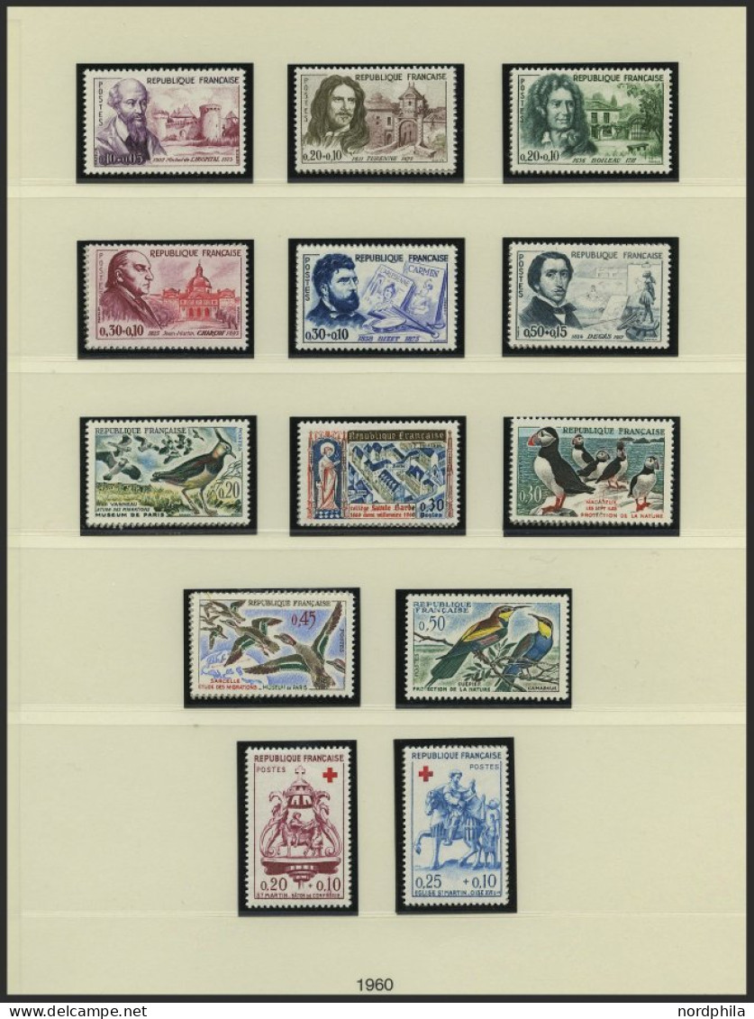 SAMMLUNGEN , O, Sammlung Frankreich Von 1960-90 In 4 Lindner Falzlosalben, Bis Auf Einige Freimarken Wohl Doppelt ( Und  - Collections