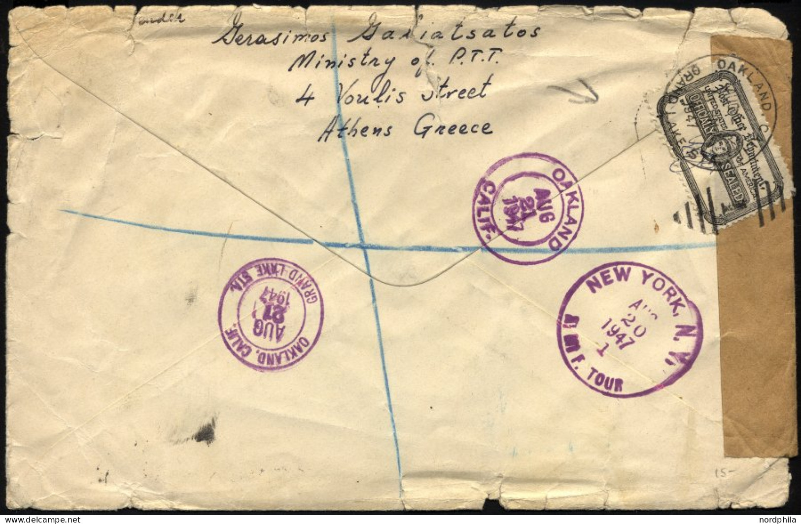 BRITISCHE MILITÄRPOST 200,209 BRIEF, 1947, 11/2 (5x) Und 9 P. (2x) Mit K2 FIELD POST OFFICE/782 Auf Einschreibbrief (R-Z - Oblitérés