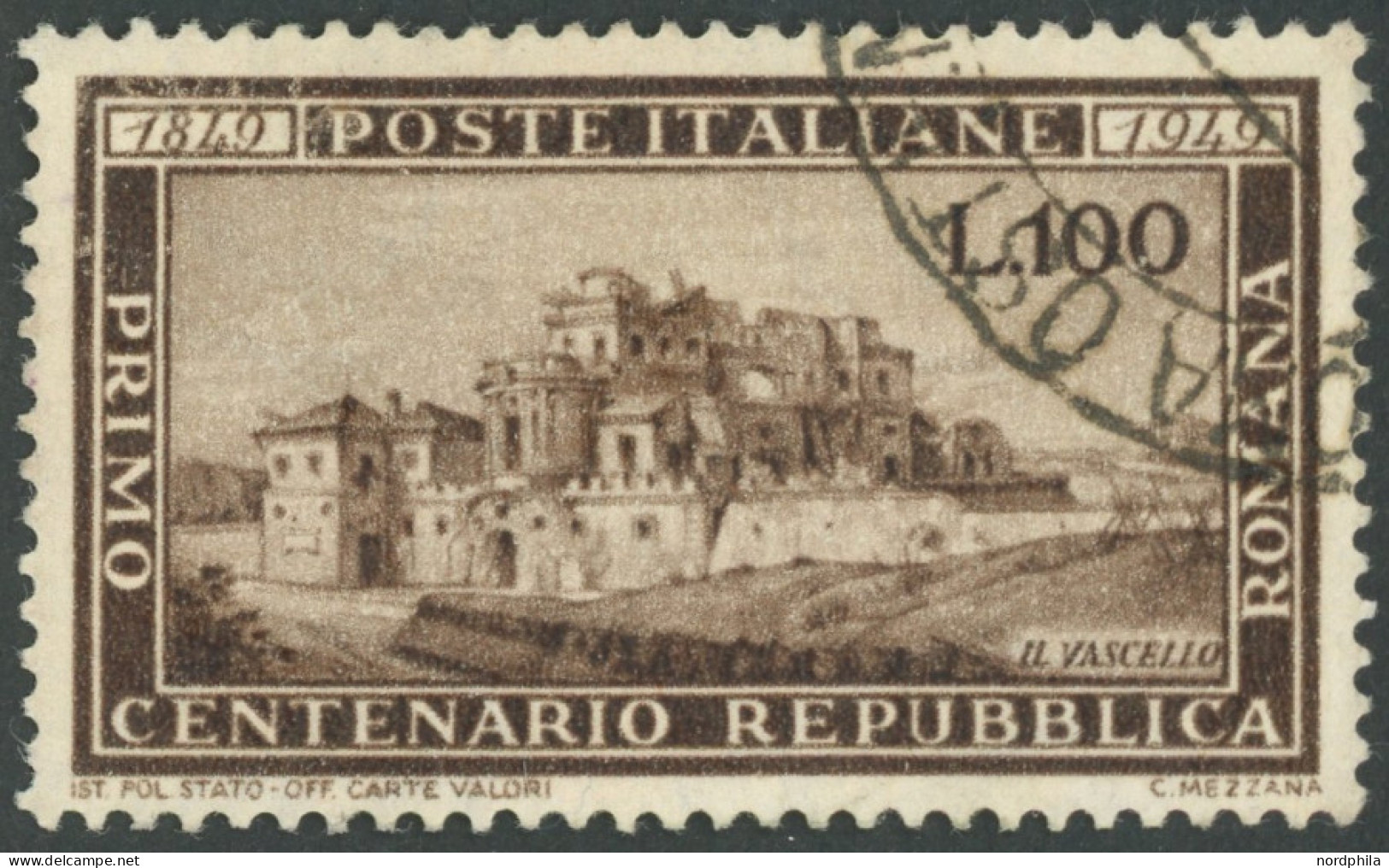ITALIEN 773 O, 1949, 100 L. Republica Romana, Pracht, Mi. 130.- - Ohne Zuordnung