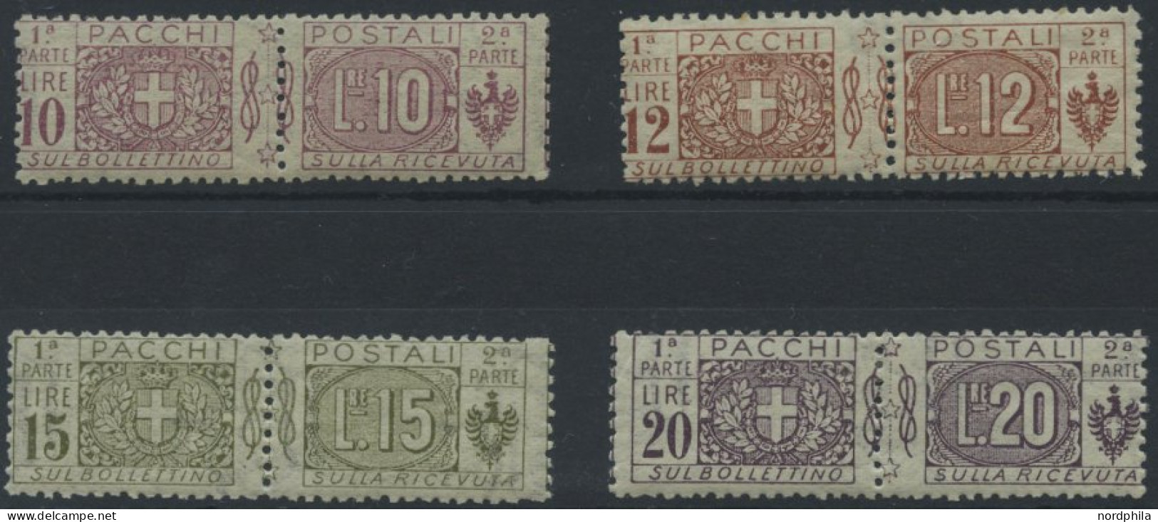 PAKETMARKEN Pa 16-19 , 1921/22, Wappen Und Wertziffer, Falzrest, Prachtsatz - Unclassified
