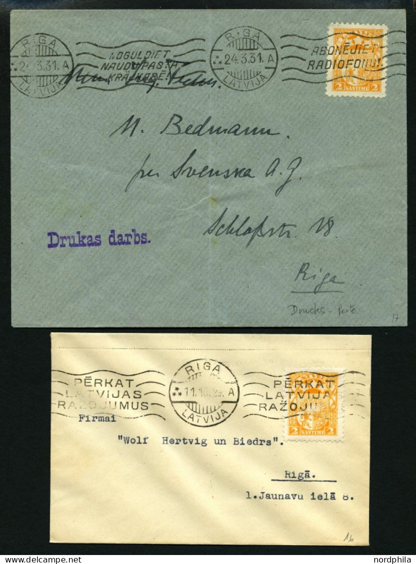 LETTLAND 1924-1940, 15 Belege Mit Verschiedenen Maschinen- Und Handrollstempeln, Meist Prachterhaltung - Latvia