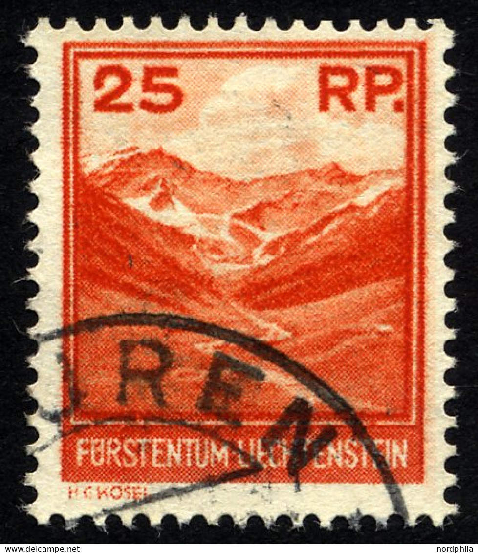 LIECHTENSTEIN 119 O, 1933, 25 Rp. Valünatal Und Naafkopf, Pracht, Mi. 100.- - Sonstige & Ohne Zuordnung