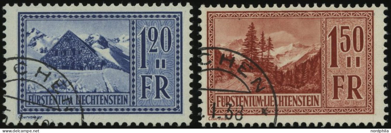 LIECHTENSTEIN 138/9 O, 1934/5, 1.20 Fr. Pfälzerhütte Und 1.50 Fr. Valüna, 2 Prachtwerte, Mi. 81.- - Sonstige & Ohne Zuordnung