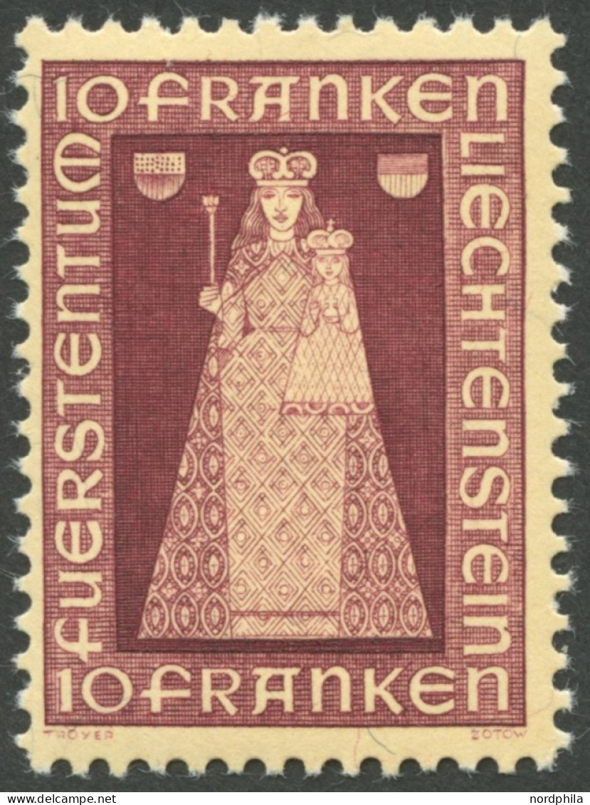 LIECHTENSTEIN 197 , 1941, 10 Fr. Madonna, Postfrisch, Pracht, Mi. 110.- - Autres & Non Classés