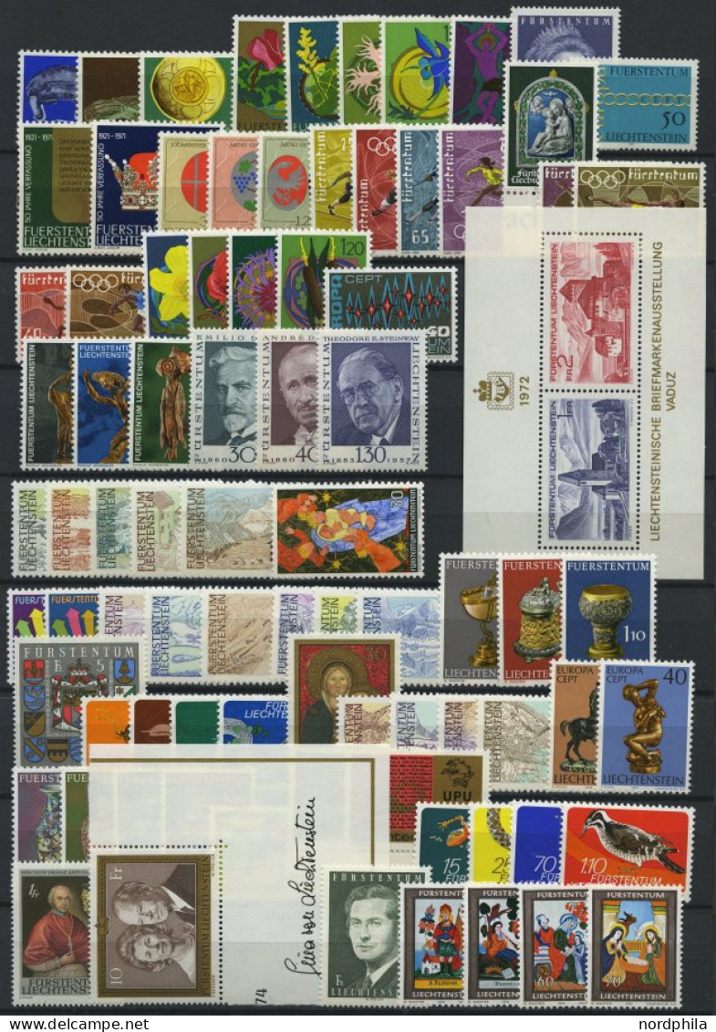 SAMMLUNGEN , Komplette Postfrische Sammlung Liechtenstein Von 1971-80, Prachterhaltung - Collections