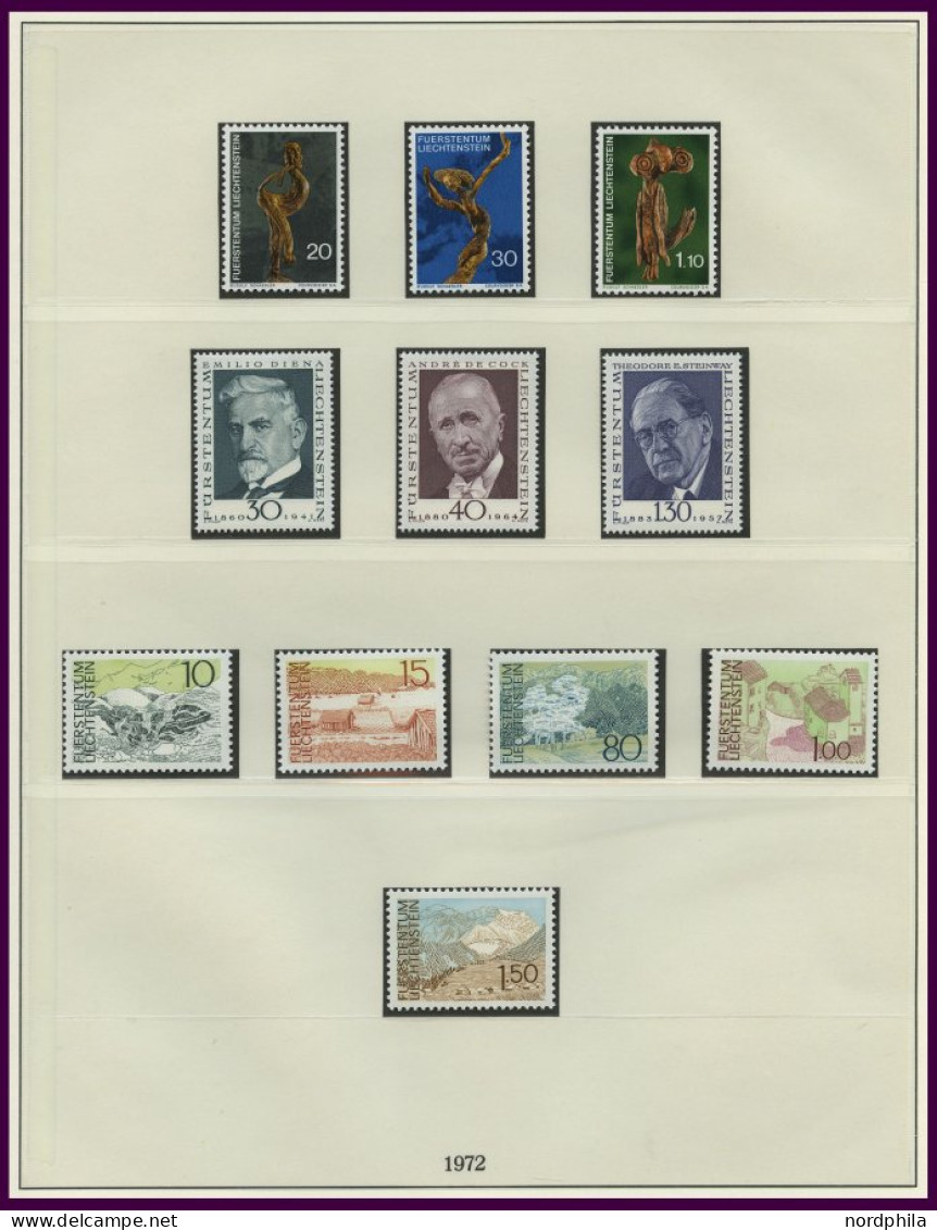 SAMMLUNGEN, LOTS , Komplette Postfrische Sammlung Liechtenstein Von 1972-92 Im Lindner Falzlosalbum, Prachterhaltung - Verzamelingen