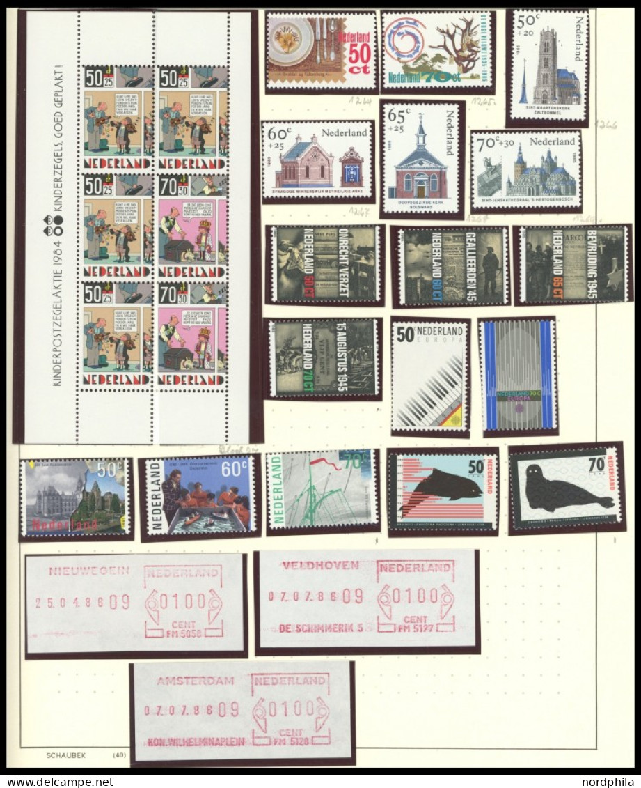 SAMMLUNGEN, LOTS ,o , Sammlung Niederlande Bis 1987, Die Ersten Jahre Kaum Vertreten, Ab 1968 Scheinbar Postfrisch Kompl - Verzamelingen