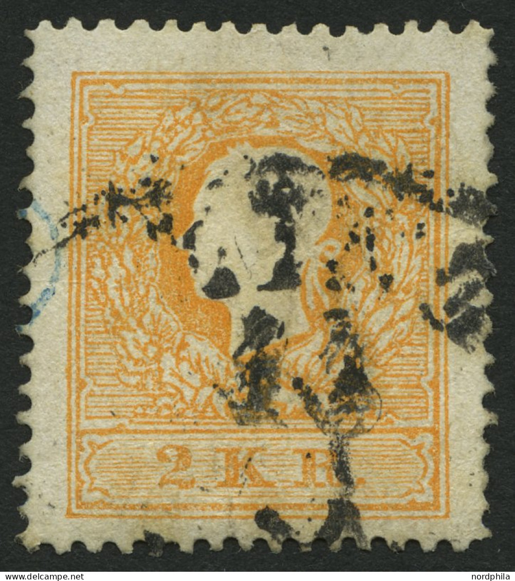 ÖSTERREICH 10IIe O, 1859, 2 Kr. Orange, Type II, Repariert, Mi. (600.-) - Sonstige & Ohne Zuordnung