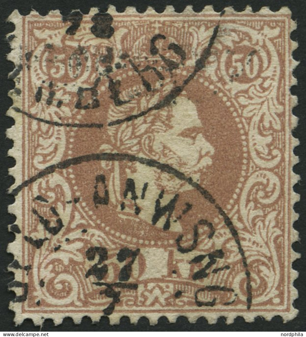 ÖSTERREICH 41Ia O, 1867, 50 Kr. Braun, Grober Druck, K1 GELD-ANWEISUNG..., Pracht, Gepr. Drahn, Mi. 150.- - Oblitérés