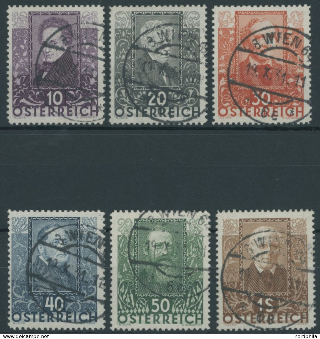 ÖSTERREICH 1918-1938 524-29 O, 1931, Dichter, Prachtsatz, Mi. 270.- - Andere & Zonder Classificatie