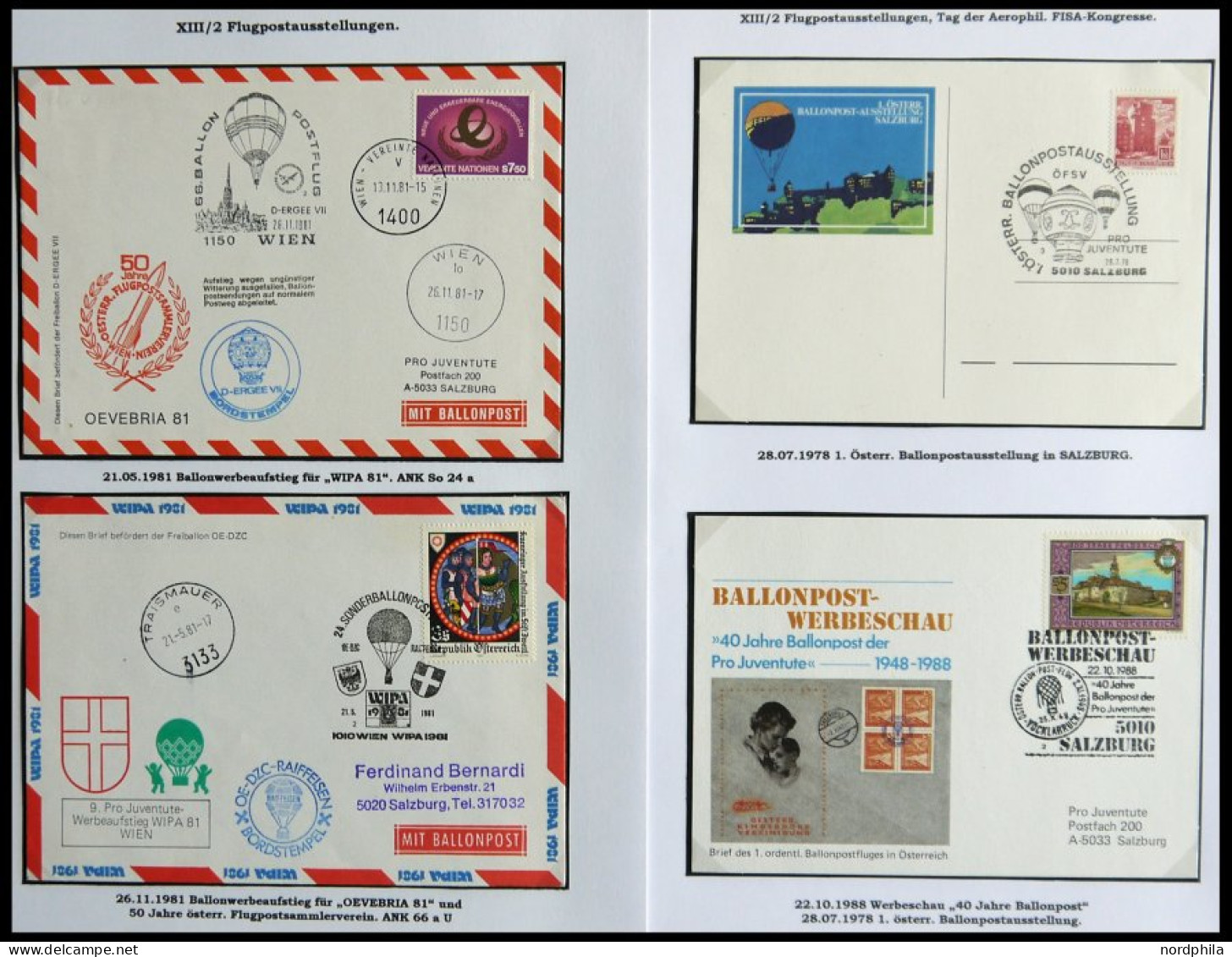 SONDERFLÜGE 1969-93, Ballonpost, 30 Verschiedene Luftpost-Sonderbelege, Pracht - Autres & Non Classés