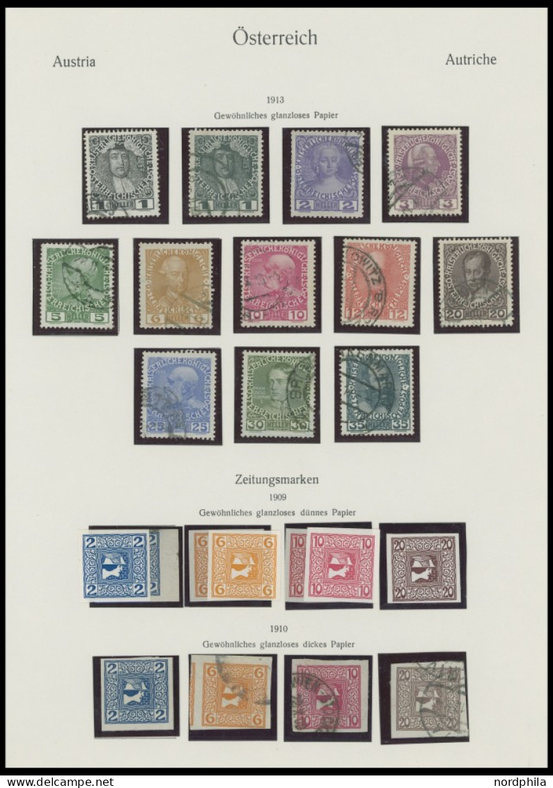 SAMMLUNGEN ,o, , 1867-1937, Restsammlung Österreich mit noch vielen guten mittleren Werten, meist Prachterhaltung