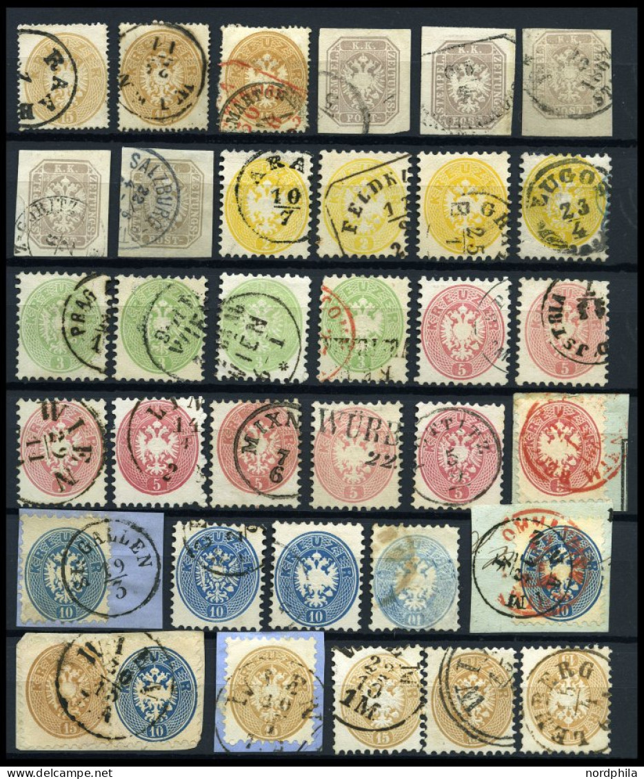 LOTS O,BrfStk , 1858-1884, Schöne Partie Von 112 Werten, Dabei Farbnuancen, Gute Stempel (auch Farbige) Etc., Fast Nur P - Verzamelingen