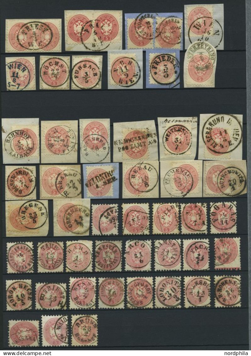 LOTS 26-34 O,BrfStk , 1863/4, Schöne Partie Doppeladler, Insgesamt 117 Werte, Dabei Zahlreiche Ideale Stempelabschläge,  - Collections