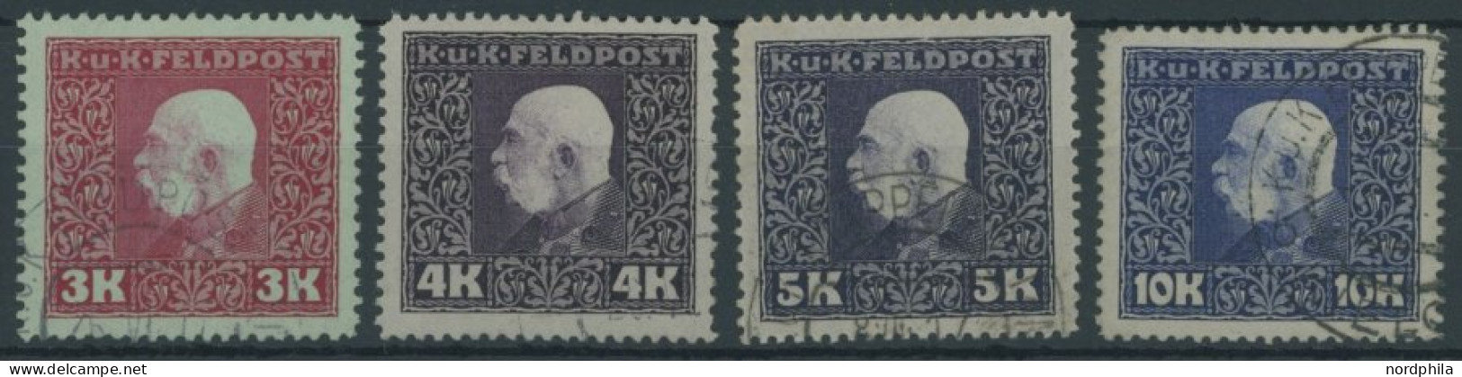 AT-HUNG. FELDPOST ALLG. AUSG. 45-48 O, 1915, 3 - 10 K. Kaiser Franz Joseph, 4 Prachtwerte, Mi. 95.- - Autres & Non Classés