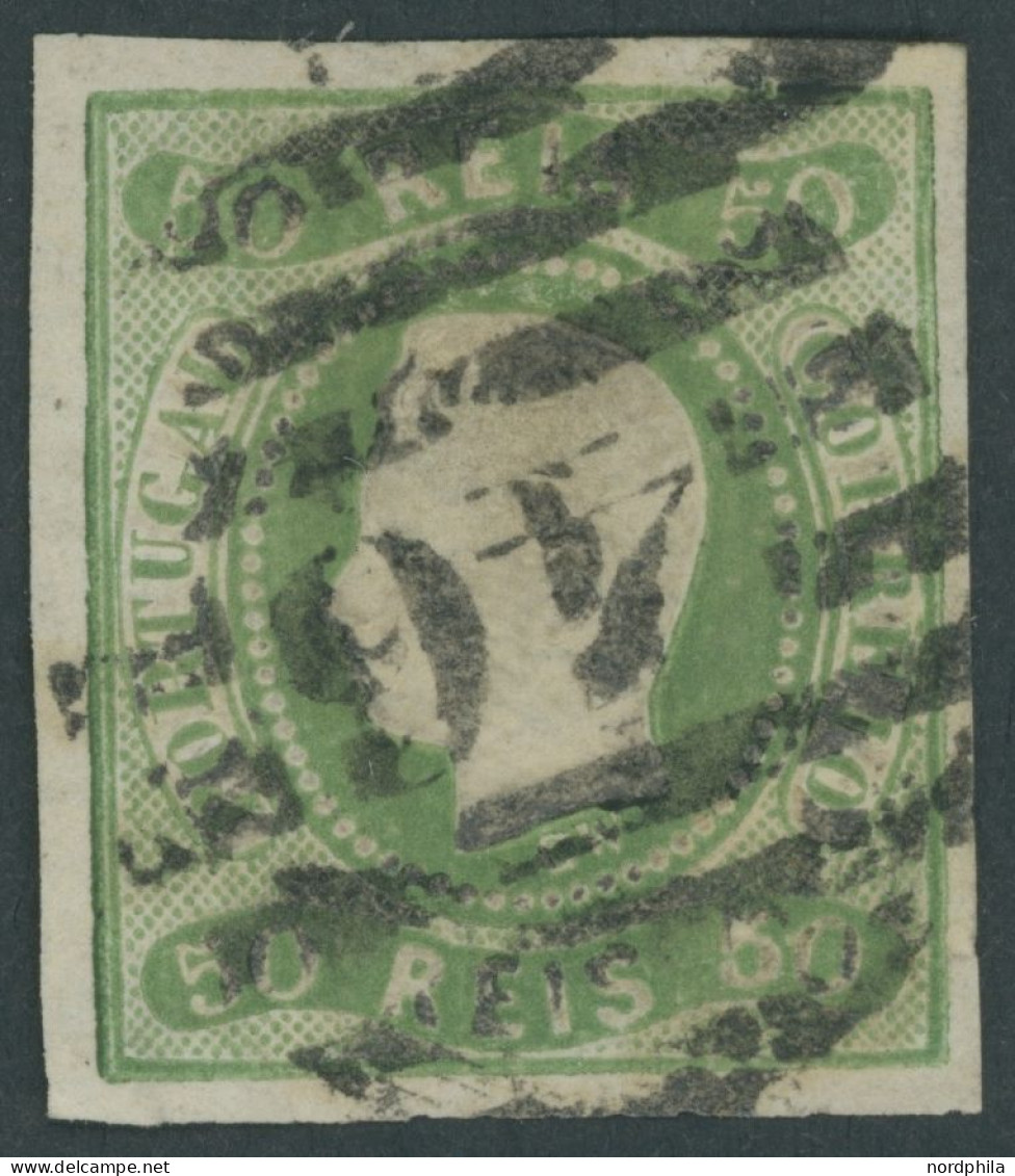 PORTUGAL 21 O, 1867, 50 R. Grün, Nummernstempel 46, Pracht, Mi. 100.- - Sonstige & Ohne Zuordnung