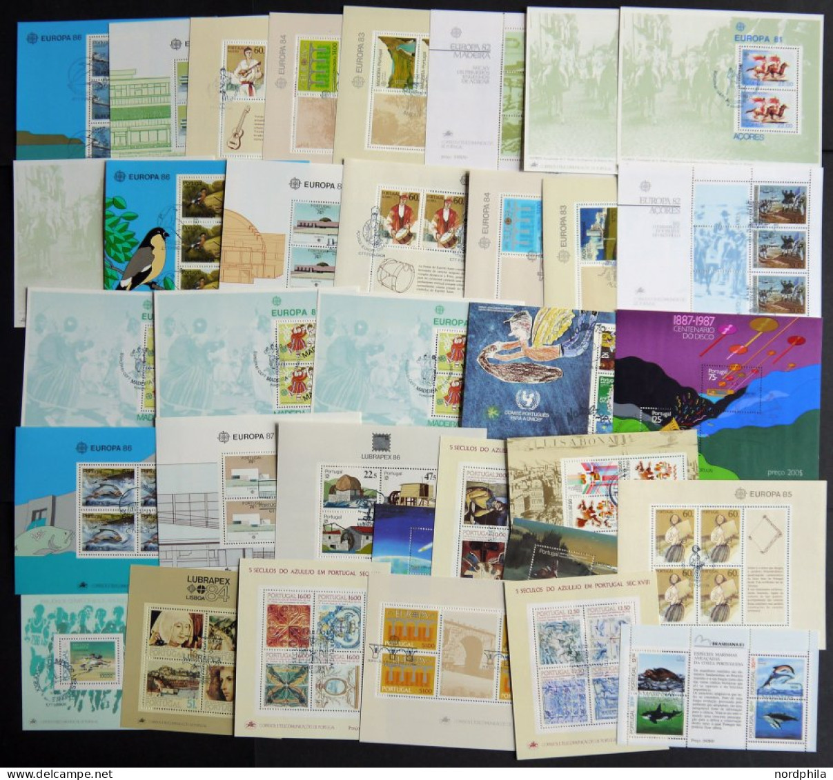 SAMMLUNGEN, LOTS O, 1980-87, 42 Verschiedene Blocks Und Kleinbogen Mit Ersttags-Sonderstempeln, Dabei Madeira Und Azoren - Collections