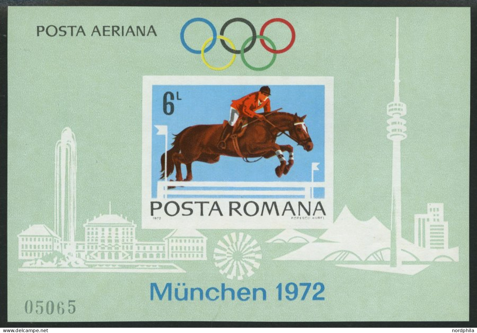 RUMÄNIEN Bl. 94 , 1972, Block Olympische Spiele, Pracht, Mi. 110.- - Blokken & Velletjes