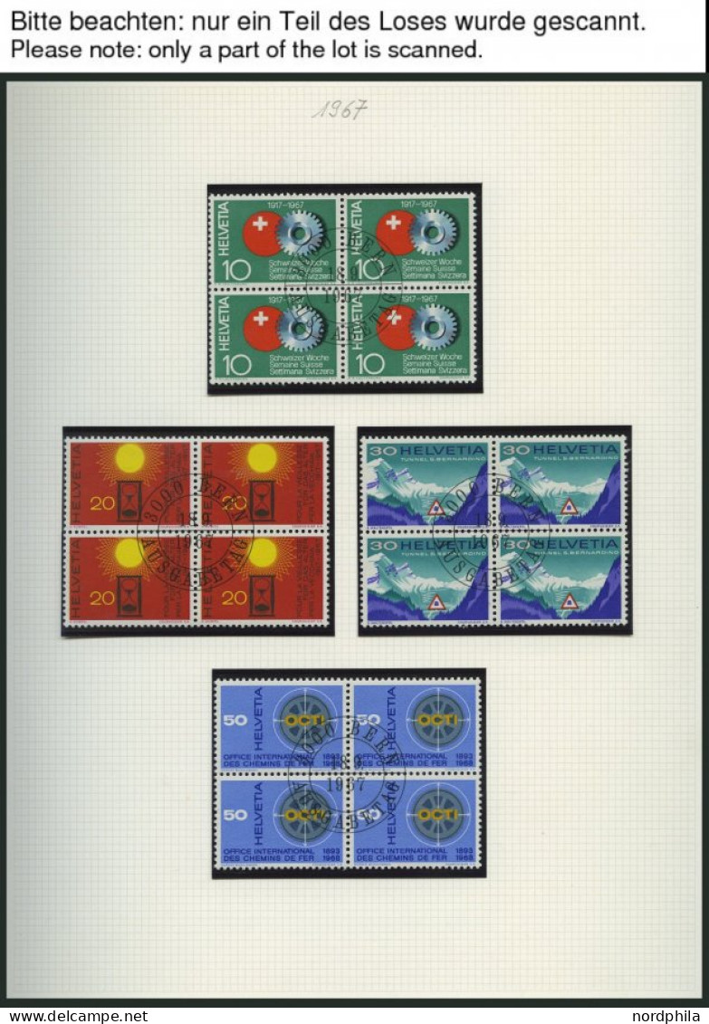 SAMMLUNGEN VB O, Saubere Sammlung Schweiz Viererblocks Von 1967-79 Mit Zentrischen Ersttags-Sonderstempeln, Prachterhalt - Sammlungen