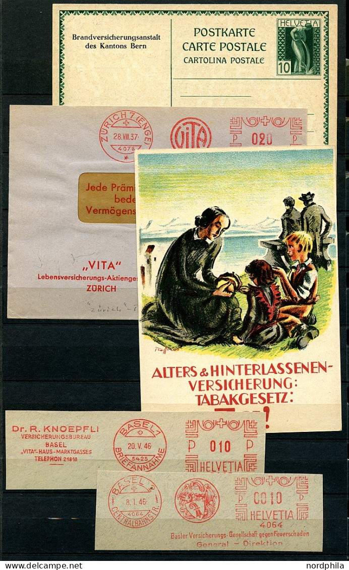 SCHWEIZ BUNDESPOST Schweiz Ab 1897/1997, Belege, Marken, Eine Vignette, Stempel, Motivsammlung: Versicherung, Meist Auf  - Autres & Non Classés