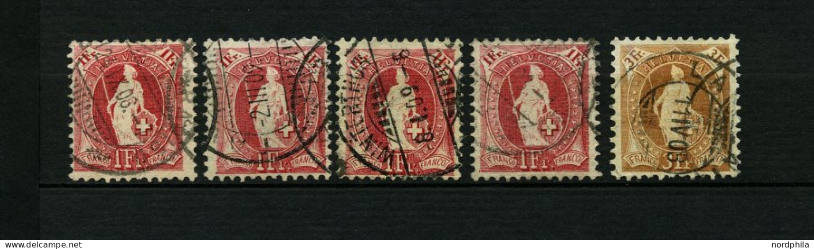 LOTS O, FDC, 1905-07, Stehende Helvetia, Wz. 1, Meist Gestempelte Partie Von 77 Werten, Dabei Mi.Nr. 80C, 94C Gestempelt - Verzamelingen