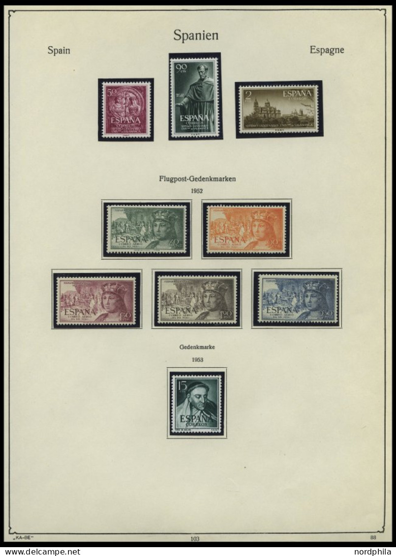 SPANIEN ,o, , Sammlung Spanien von 1850-1953 mit einigen mittleren Ausgaben, fast nur Prachterhaltung