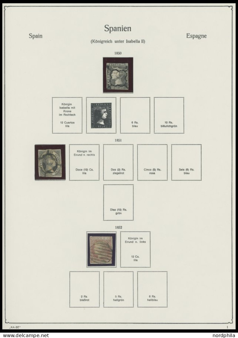 SPANIEN ,o, , Sammlung Spanien von 1850-1953 mit einigen mittleren Ausgaben, fast nur Prachterhaltung