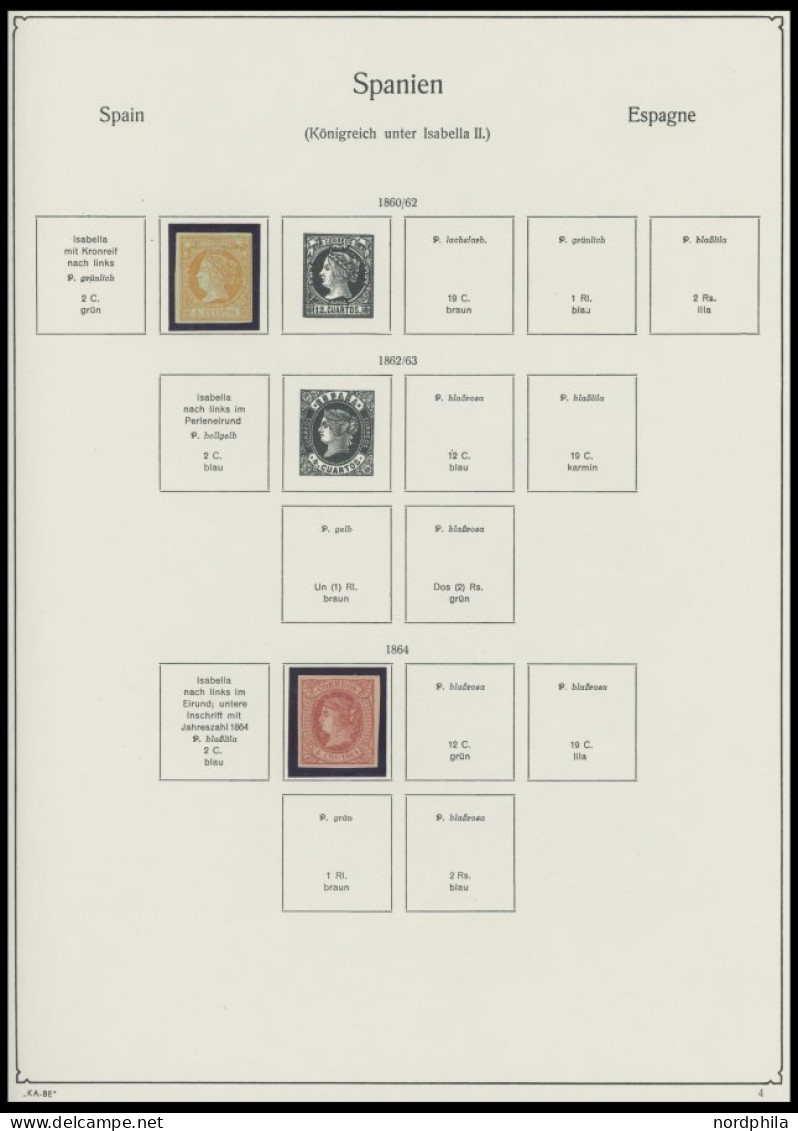 SPANIEN ,o, , Sammlung Spanien von 1850-1953 mit einigen mittleren Ausgaben, fast nur Prachterhaltung