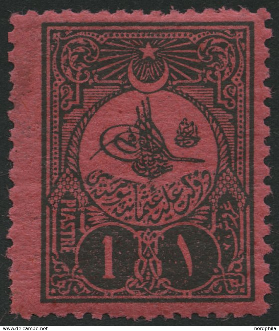 PORTOMARKEN P 29E , 1908, 1 Pia. Schwarz Auf Rosa, Gezähnt 131/4:12, Falzrest, Pracht, Mi. 140.- - Andere & Zonder Classificatie