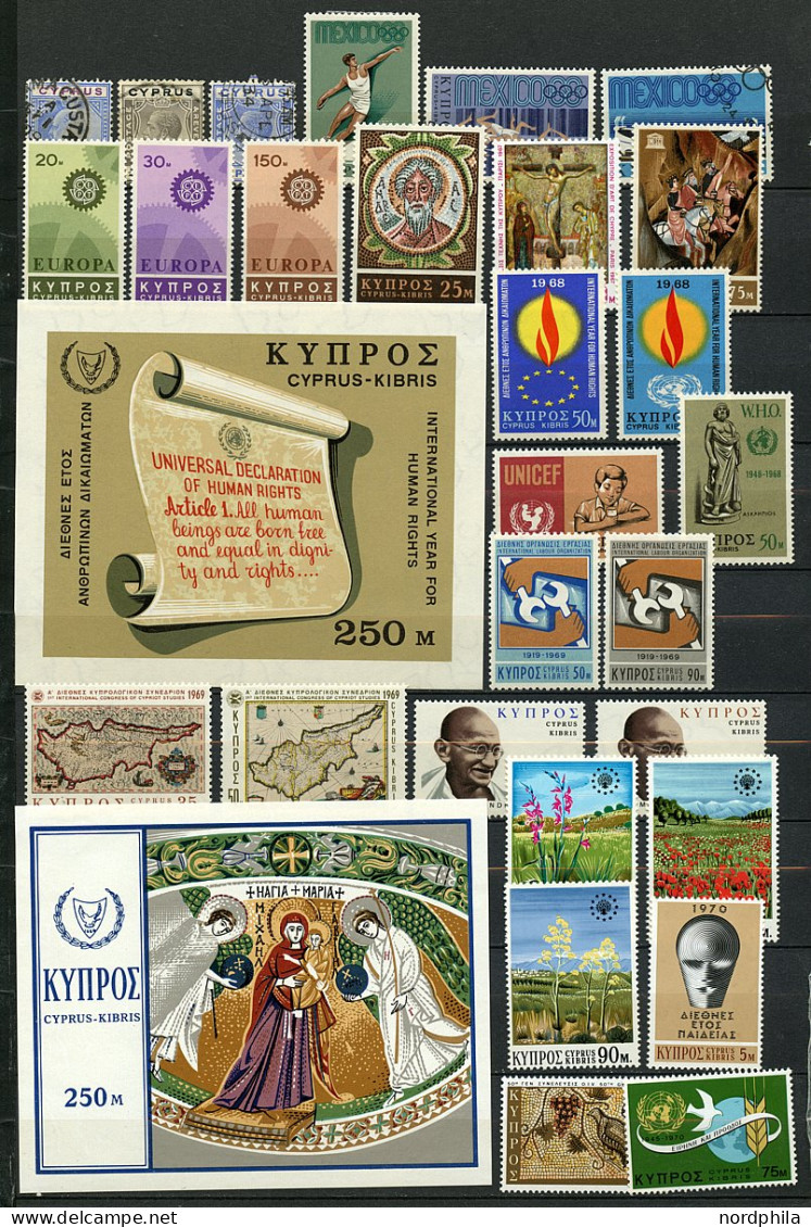 ZYPERN 39-725 , Zypern 1903/1989, Kleine Sammlung Bis Aus Auf 4 Werte Alle Postfrisch. Nr. 39, 103, 106 Und 292 Gestempe - Autres & Non Classés