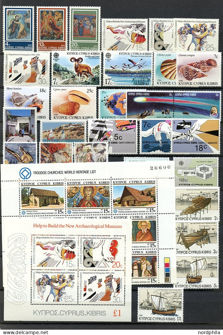ZYPERN 39-725 , Zypern 1903/1989, kleine Sammlung bis aus auf 4 Werte alle postfrisch. Nr. 39, 103, 106 und 292 gestempe
